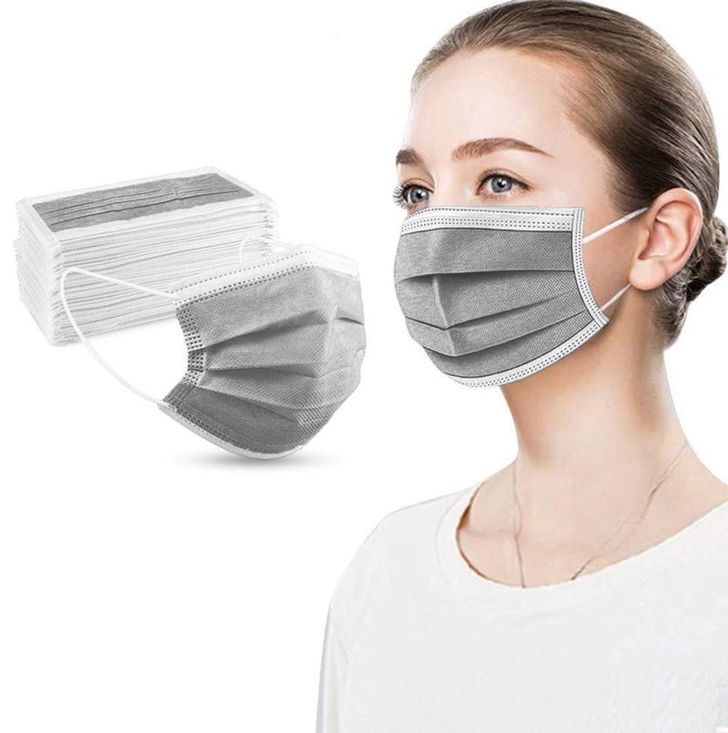 NNPCBT 100PCS Grey 3 ply Disposable Face Masks,Protection Face Masks For Home,School,Office and Outdoors - Image 5